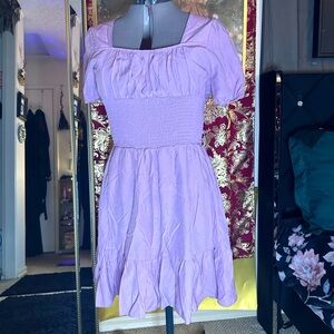 Light purple dress tags on